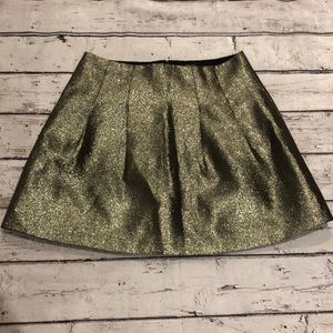 Madewell Gold Metallic Mini Skirt